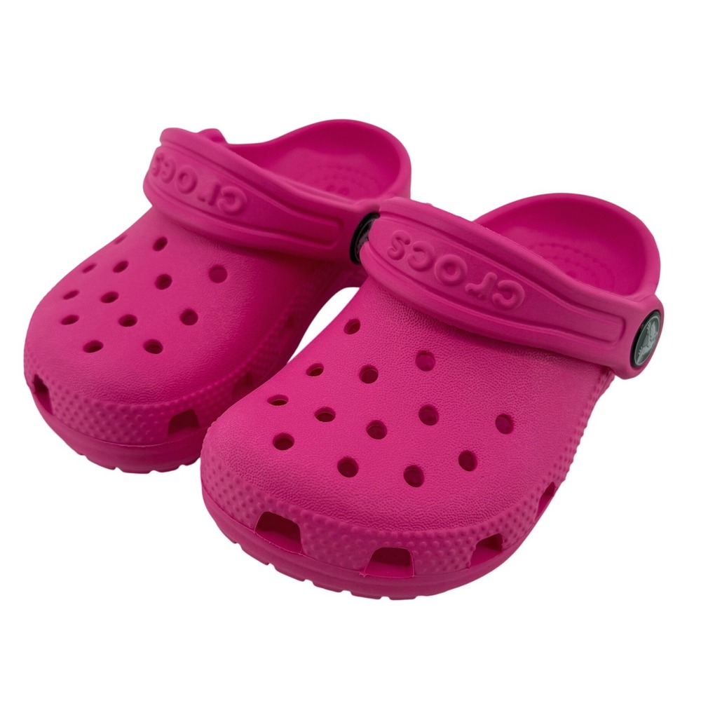 Crocs Toddler Classic Clog Pink Crush 7 Toddler C7 Hot Pink Slip On Comfy New